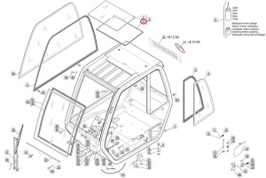 Geam usa cabina Manitou 182038