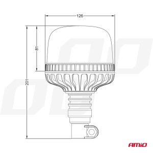 Lampa stroboscop 12-24V cu sticla transparenta 24LED IP66 cu prindere pe suport - Img 3