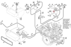 Pompă manuală de combustibil motor Kubota Manitou 52502539