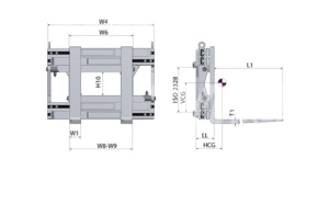 Sistem largire furci stivuitor 1600kg FEM 2A 950mm - Img 2