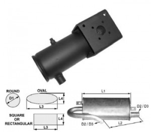 Toba de esapament 380 mm rotunda pentru stivuitor Clark