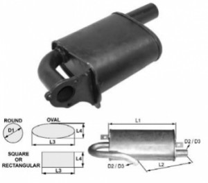 Toba de esapament ovala 350 mm pentru stivuitor JCB