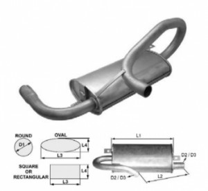 Toba de esapament ovala 395 mm pentru stivuitor Heli