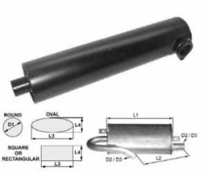 Toba de esapament rotunda 637 mm 118TA1322 pentru stivuitoare Jungheinrich