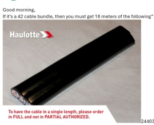Cablu electric cu 42 fire si lungime 20m nacela Haulotte