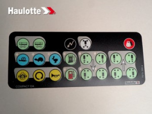 Eticheta telecomanda nacela foarfeca diesel Haulotte cu stabilizatori hidraulici