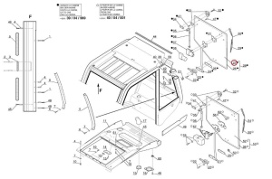 Geam spate cabina Manitou 208865