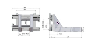 Greifer stivuitor pentru manevrat BCA, caramida sau pavele fara palet 2200kg, FEM2A - Img 2