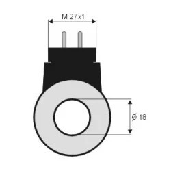 Solenoid electroventil 24V 18x40 mm M27x1 Bar Cargolift, Anteo, Dautel Hydac 3003138 - Img 3