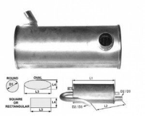 Toba de esapament 380 mm rotunda pentru stivuitoare Clark