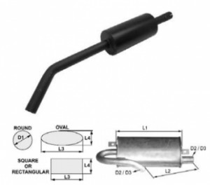 Toba de esapament rotunda 335 mm pentru stivuitoare JCB