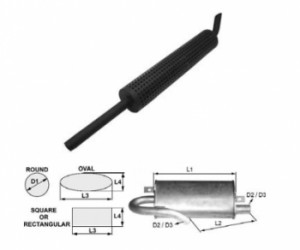 Toba de esapament rotunda 700 mm pentru stivuitoare Heli