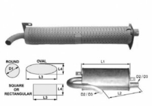 Toba de esapament rotunda 768 mm 105TA6664 pentru stivuitoare Jungheinrich