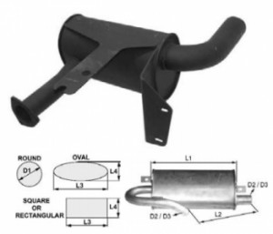 Toba esapament ovala 350 mm pentru stivuitor JCB