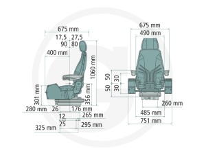 Scaun cu suspensie mecanica Grammer Actimo M cu console pentru joystick-uri - Img 3