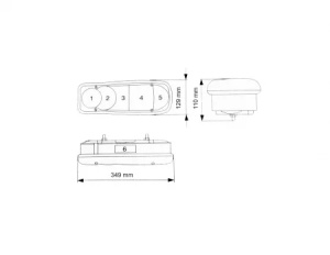 Set 2 lampi STOP Stanga +Dreapta 12-24V 350X129mm , 6 functii FLEX - Img 3