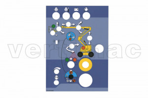 Autocolant panou control jos nacela articulata diesel Haulotte 307P225980