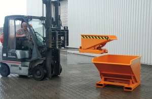 Container basculabil atasabil pe furcile de stivuitor - 0.9 mc - 1000kg - BAUER Expo 900 - Img 2