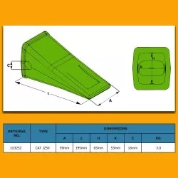 Dinte cupa Caterpillar 1U3252 - Img 2
