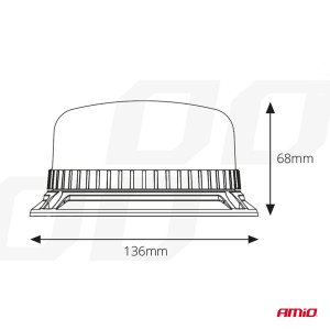 Girofar 12 24V 36 leduri W03B 3BOLT R65 R10 IP56 - Img 4