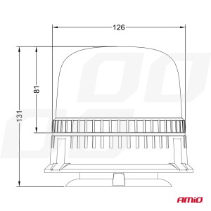 Girofar 12/24V alb W25m Magnetic / 3 suruburi R65 R10 24LED IP66 - Img 6