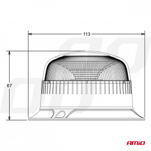 Girofar cu 18 leduri 12/24V -W213b, prindere pe 3 suruburi R65 R10 IP56