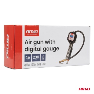Pistol umflare roți cu manometru digital 16 bar AMIO-04483 – Pistol aer comprimat pentru verificare și reglare presiune anvelope - Img 3