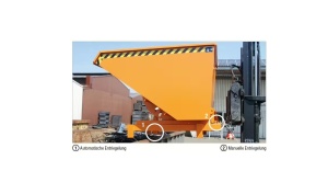 Recipient metalic basculabil pt furcile de stivuitor Heavy Duty - 0.9mc, 4000kg - Bauer SK900