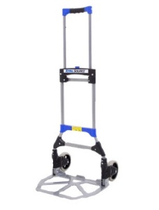 Stand 10 carucioare de mana rabatabile 100kg, H1080, roti pline, aluminiu - Img 3