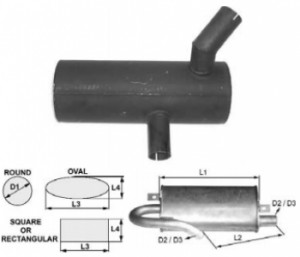 Toba de esapament 397 mm rotunda pentru stivuitoare Clark