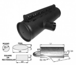 Toba de esapament 435 mm rotunda pentru stivuitor Clark