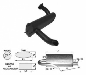 Toba de esapament ovala 445 mm pentru stivuitor JCB