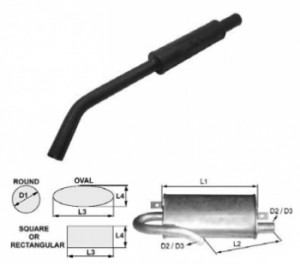 Toba de esapament rotunda 405 mm pentru stivuitoare JCB