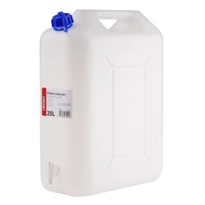 Canistră apă cu robinet 20L AMIO-03204 – Recipient apă din plastic HDPE pentru utilaje, camioane, rulote și autocare