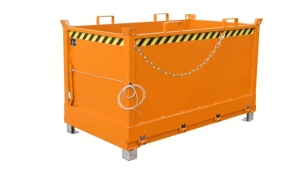 Container stivuibil cu fund basculabil 1500kg 1mc Bauer FB 1500 - Img 1