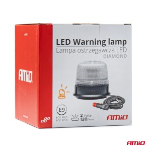 Girofar 12/24V alb W25m Magnetic / 3 suruburi R65 R10 24LED IP66 - Img 7