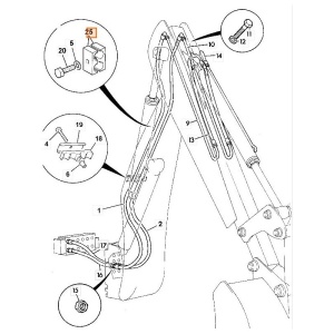 Suport fixare furtune hidraulice JCB 332-E7270 - Img 2