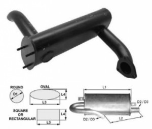 Toba de esapament ovala 450 mm pentru stivuitor JCB