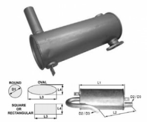Toba de esapament rotunda 445 mm pentru stivuitoare JCB