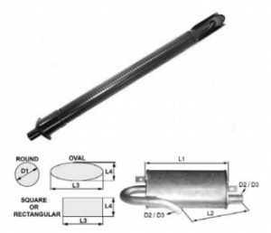 Toba de esapament rotunda 880 mm pentru stivuitoare Hyster