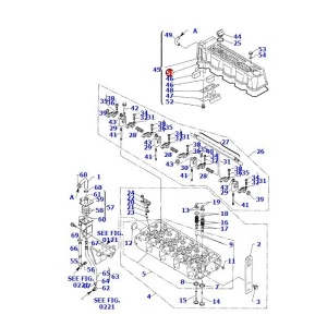 Garnitura capac culbutori KOMATSU WB93R-2 motor Yanmar YM123900-11310 - Img 3