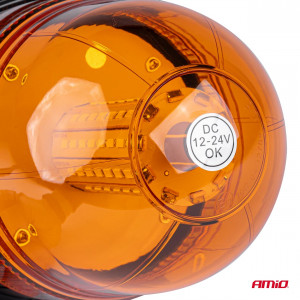 Girofar LED 12/24V - sticla galbena, magnetic W09M MAG/3 BOLT, ECE R10 80LED IP56 - Img 8