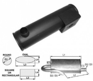 Toba de esapament 445 mm rotunda pentru stivuitor Clark