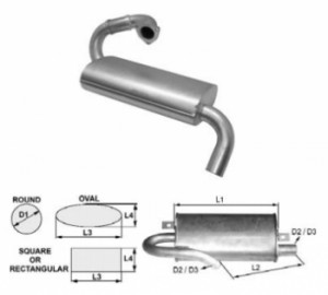 Toba de esapament ovala 500 mm pentru stivuitor JCB
