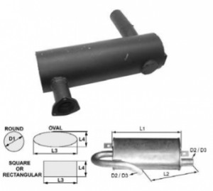 Toba de esapament rotunda 550 mm pentru stivuitoare JCB