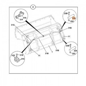 Bolt rupere cupa multifunctionala JCB 3CX
