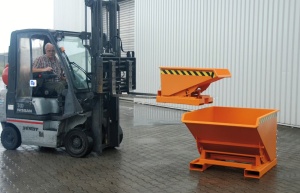 Container rabatabil pentru furcile stivuitorului - 0.275 mc - 750kg - BAUER Expo 275 - Img 2