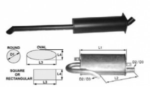 Toba de esapament 605 mm pentru stivuitor Clark