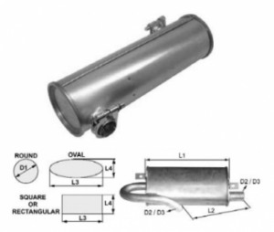 Toba de esapament rotunda 410 mm pentru stivuitoare Hyster