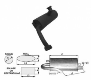 Toba de esapament rotunda 445 mm pentru stivuitoare Hyundai